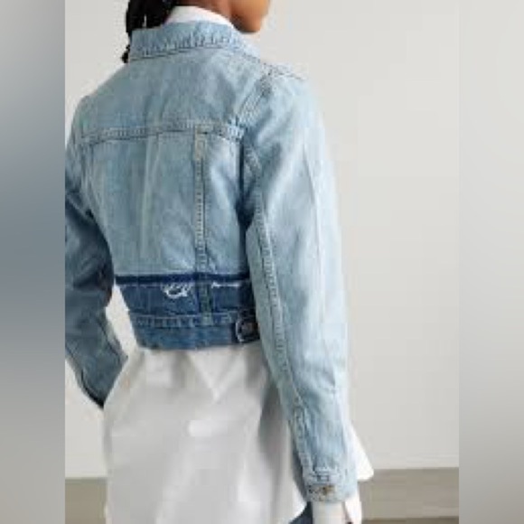 SLVRLAKE Rework Two-Tone Denim Jacket Washed In Valley NWOT - Picture 2 of 15